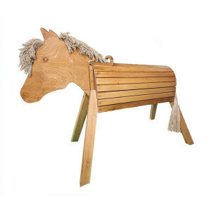 Wooden Horse 80 Cm Glazed