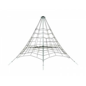 Reinforced Rope Pyramid Net - 3.5 M - Black / Galvanized / Black