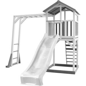 AXI Beach Tower Climbing frame with Gray / white - White Slide