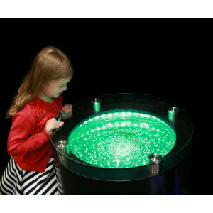 Round Bubble Table With Colour Changing Led Lights Sensory Furniture Incl. Remote Control