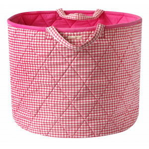 Gingham Toy Basket (Pink) - Kiddiewinkles (PINKGTB)
