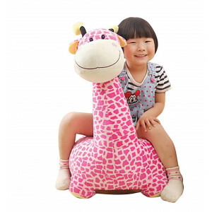 Plush Giraffe Sofa Riding Chair (Pink) - Liberty House Toys (HT70108)