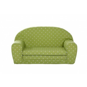 Gepetto Fold Out Mini Sofa Lime Green with White Dots 05.07.04.01