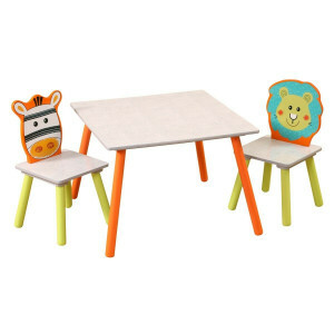 Lion and Zebra Safari Table and Chairs